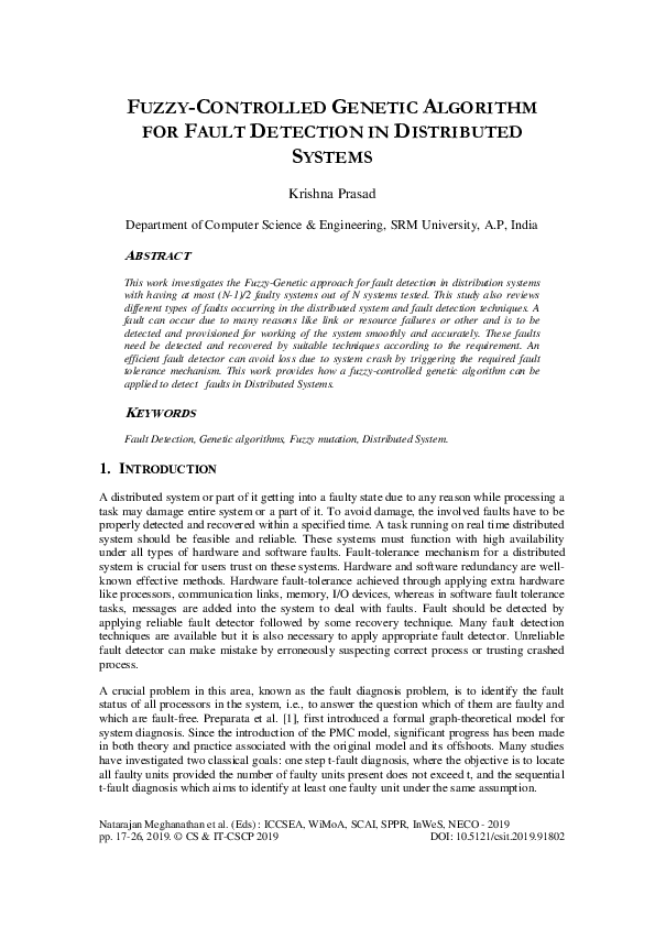 (PDF) FUZZY-CONTROLLED GENETIC ALGORITHM FOR FAULT DETECTION IN ...