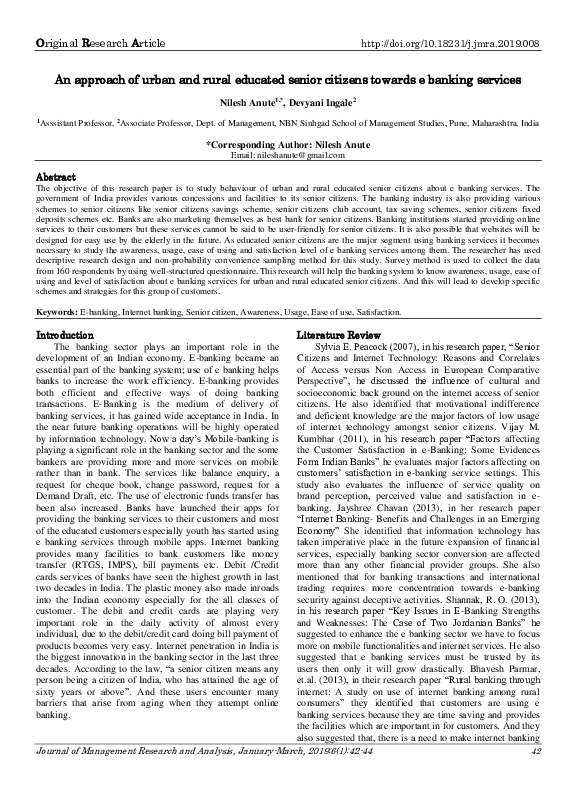 (PDF) An approach of urban and rural educated senior citizens towards e ...