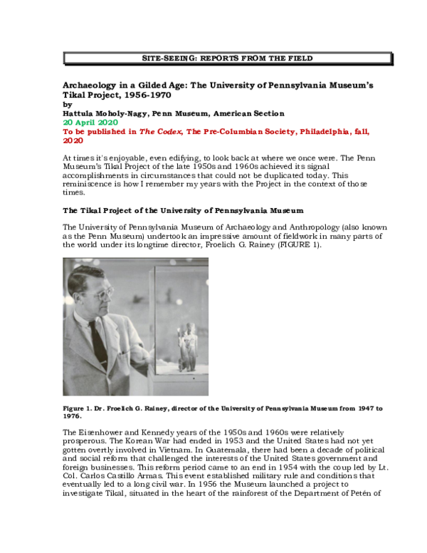 (PDF) Archaeology in a Gilded Age: The University of Pennsylvania ...