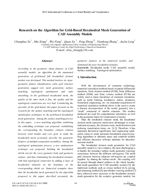 (PDF) Research on the Algorithm for Grid-Based Hexahedral Mesh ...