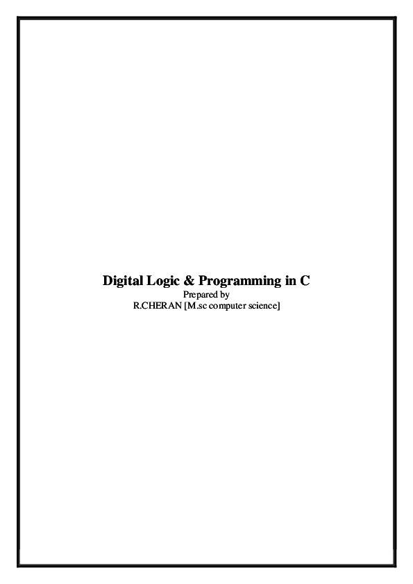 (PDF) Digital Logic & Programming in C
