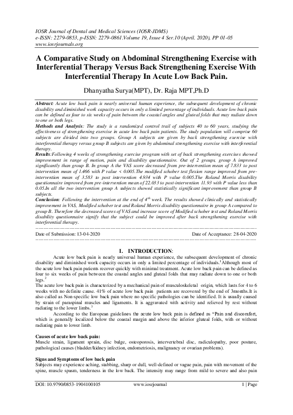 (PDF) A Comparative Study on Abdominal Strengthening Exercise with