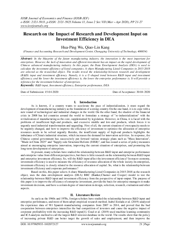 (PDF) Research on the Impact of Research and Development Input on ...