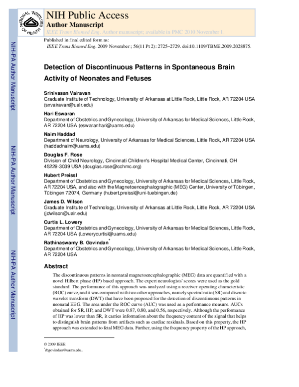 (PDF) Detection of Discontinuous Patterns in Spontaneous Brain Activity ...