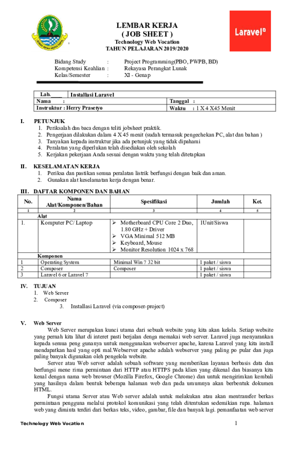 (PDF) LEMBAR KERJA ( JOB SHEET 2)