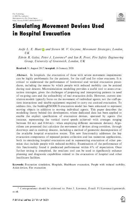Pdf Simulating Movement Devices Used In Hospital Evacuation