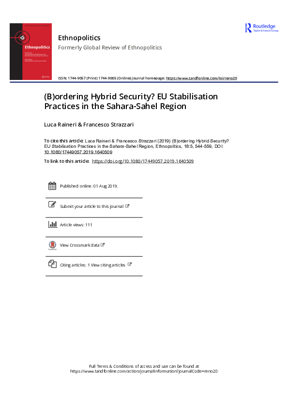 (PDF) (B)ordering Hybrid Security? EU Stabilisation Practices in the ...