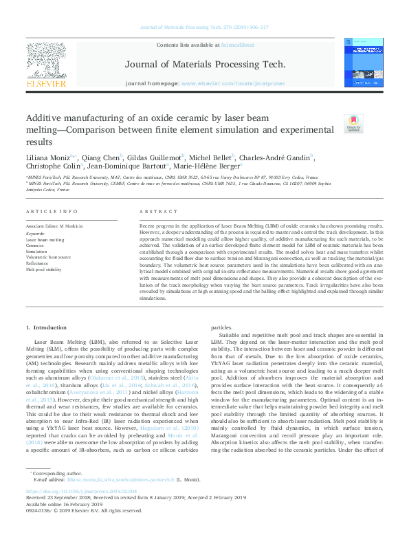(PDF) Additive manufacturing of an oxide ceramic by laser beam melting ...