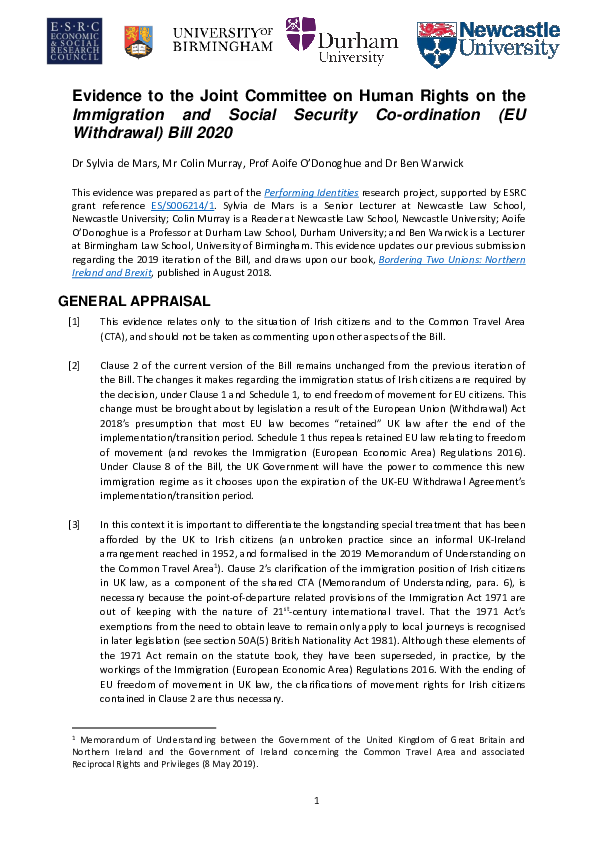 (PDF) Response to the Joint Committee on Human Rights on the ...