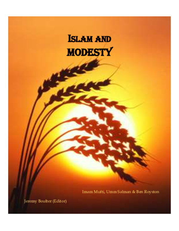(PDF) ISLAMIC MORALS & PRACTICES: MUHAMMAD (ﷺ) & MODESTY