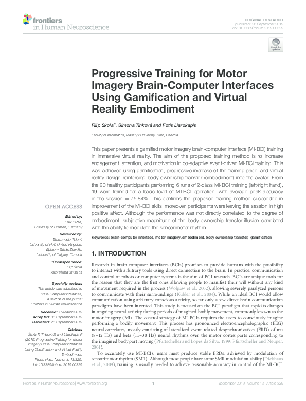(PDF) Progressive Training for Motor Imagery Brain-Computer Interfaces ...
