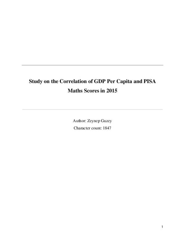 (PDF) Report: Correlation of GDP Per Capita and PISA Maths Scores in 2015
