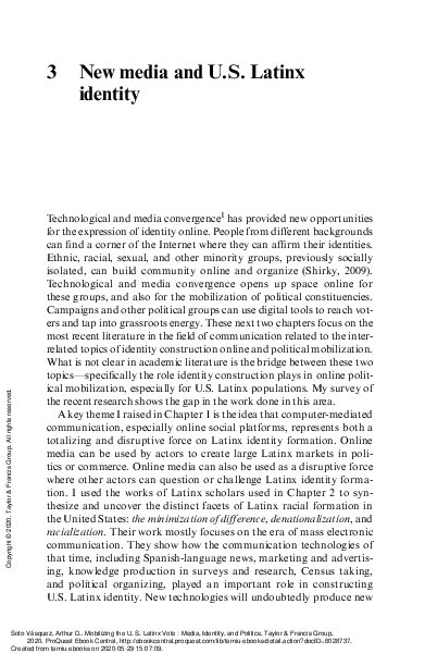 New Media and U.S. Latinx identity (Ch. 3)