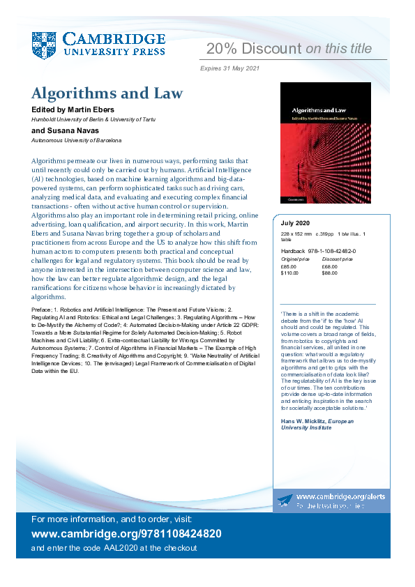 (PDF) Algorithms and Law