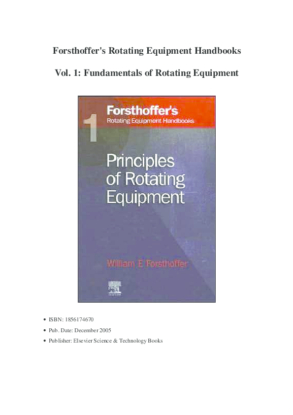(PDF) Forsthoffer's Rotating Equipment Handbooks Vol. 1 Fundamentals