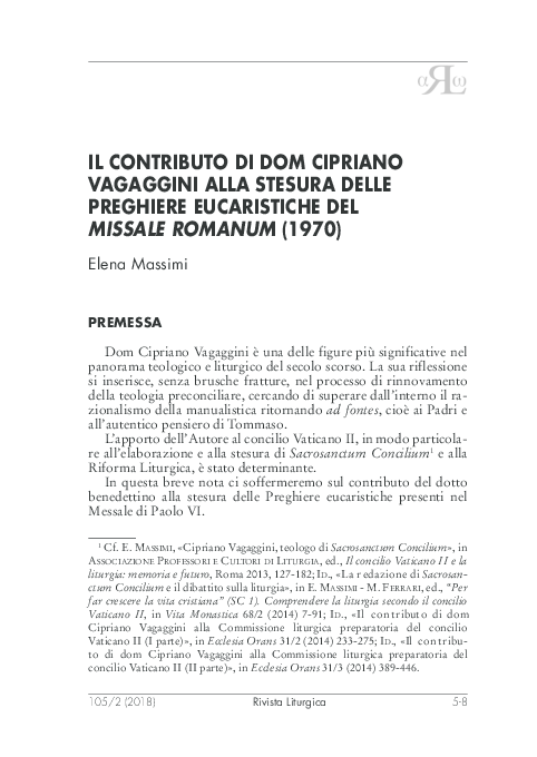 (PDF) IL CONTRIBUTO DI DOM CIPRIANO VAGAGGINI ALLA STESURA DELLE