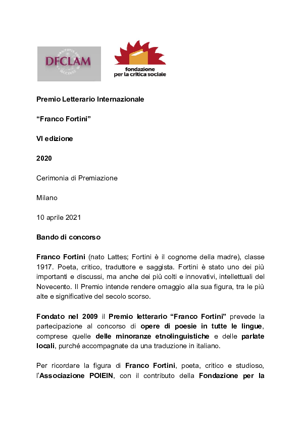 (PDF) Premio Letterario Internazionale 