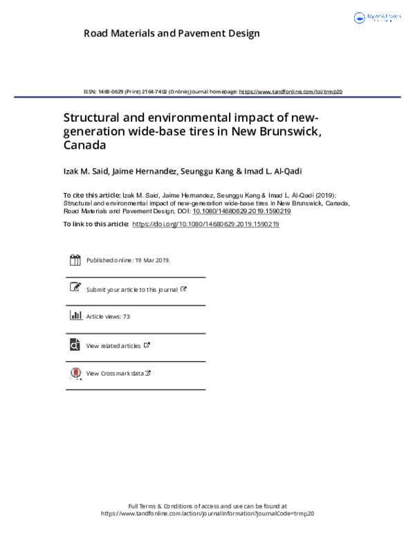 (PDF) Road Materials and Pavement Design Structural and environmental ...