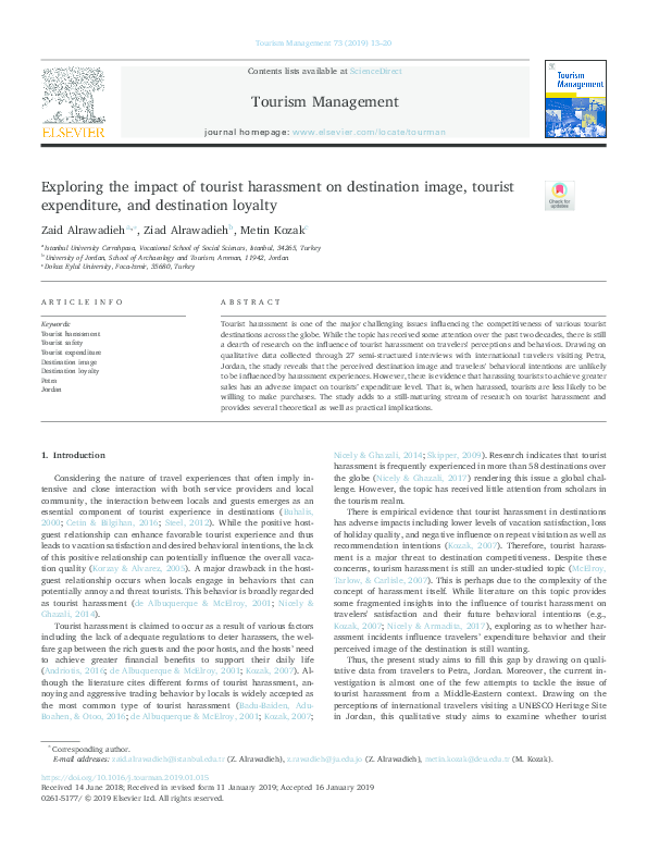 (PDF) Exploring the impact of tourist harassment on destination image ...
