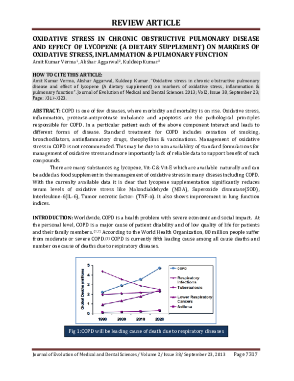 (PDF) Oxidative Stress in Chronic obstructive Pulmonary Diseases ...