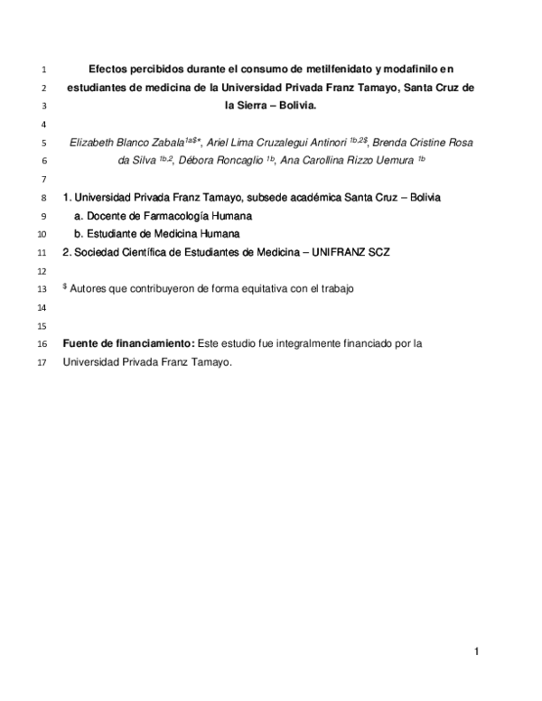 PDF) Efectos percibidos durante el consumo de metilfenidato y ...