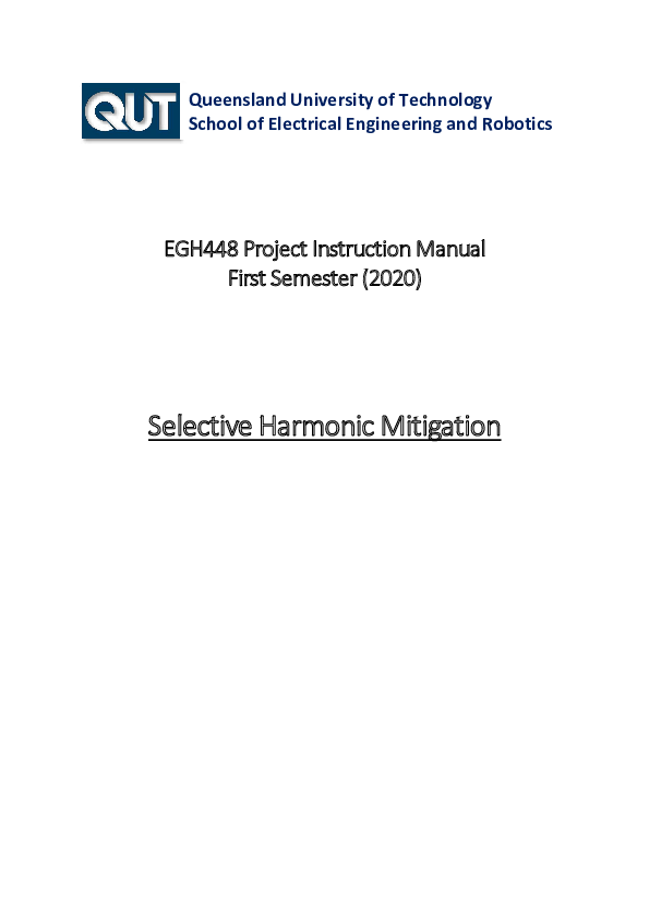 (PDF) EGH448 Project Instruction Manual First Semester (2020) Selective ...