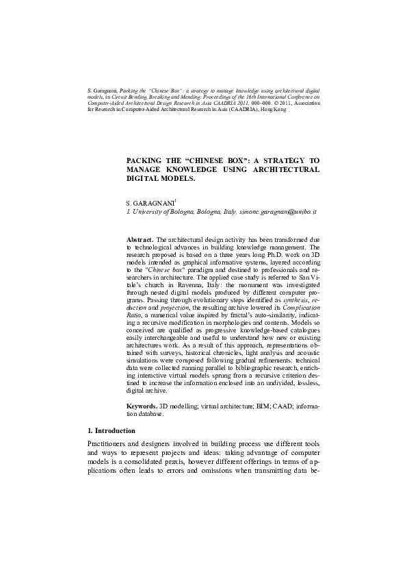 (PDF) Packing the “Chinese box” a strategy to manage knowledge using