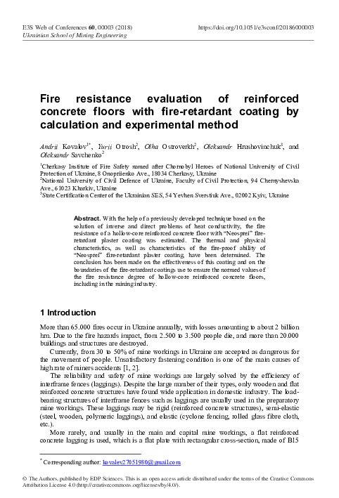 (PDF) Fire resistance evaluation of reinforced concrete floors with ...