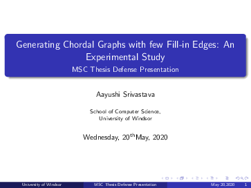 (PDF) Generating Chordal Graphs with few Fill-in Edges: An Experimental ...