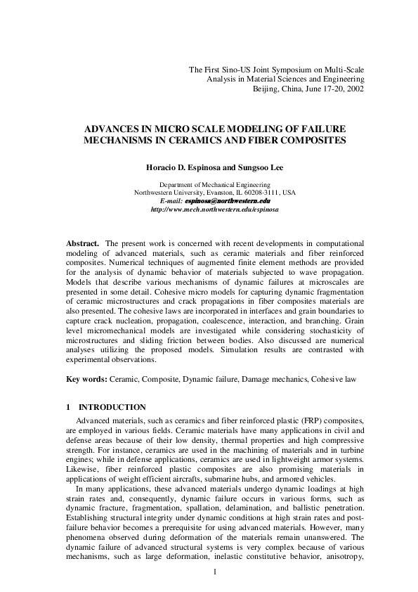 (PDF) Advances in Micro Scale Modeling of Failure Mechanisms in ...