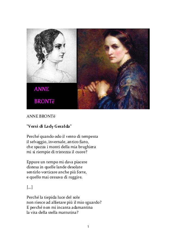 (PDF) Anne Brontë: le poesie più belle