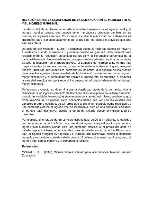 (PDF) RELACIÓN ENTRE LA ELASTICIDAD DE LA DEMANDA CON EL INGRESO TOTAL ...