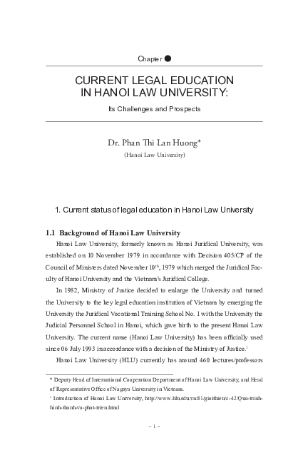 (PDF) CURRENT LEGAL EDUCATION IN HANOI LAW UNIVERSITY: Its Challenges ...