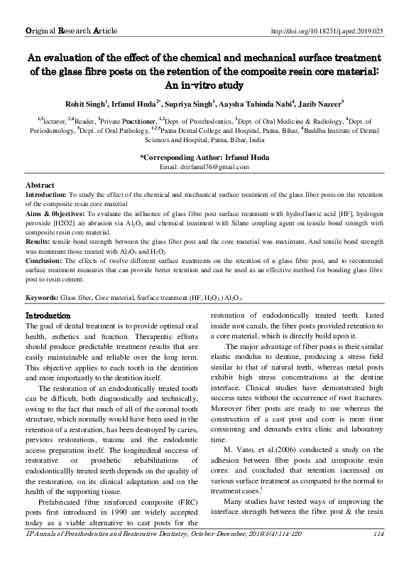 (PDF) An evaluation of the effect of the chemical and mechanical ...