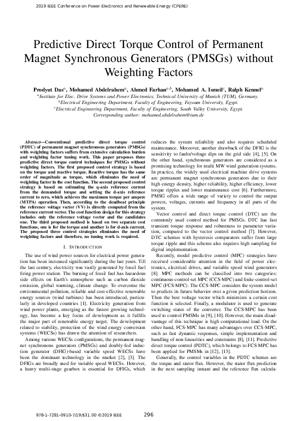 (PDF) Predictive Direct Torque Control of Permanent Magnet Synchronous ...