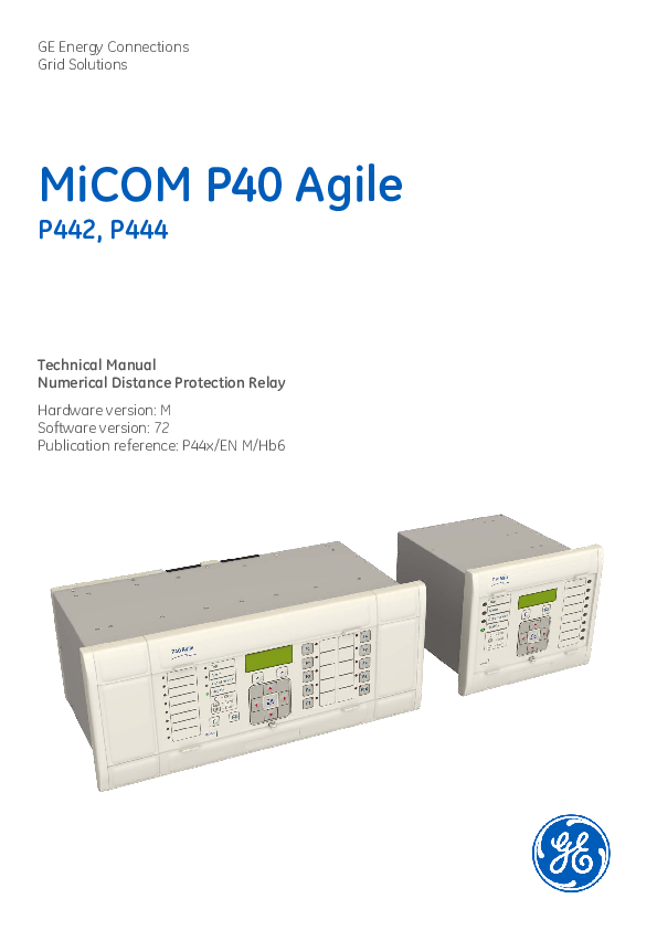 (PDF) GE Energy Connections Grid Solutions P40 Agile P442, P444