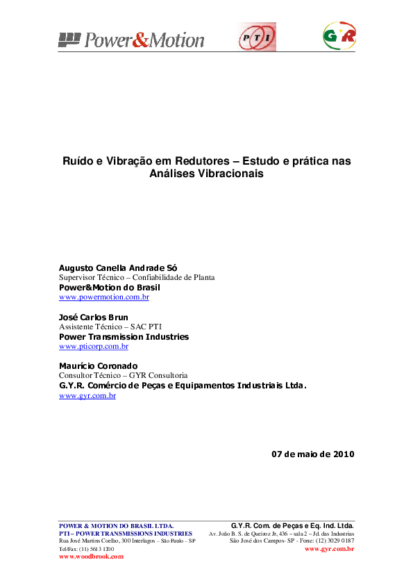 (PDF) POWER & MOTION DO BRASIL LTDA. PTI POWER TRANSMISSIONS