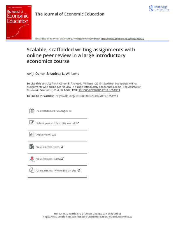 (PDF) Scalable, scaffolded writing assignments with online peer review ...