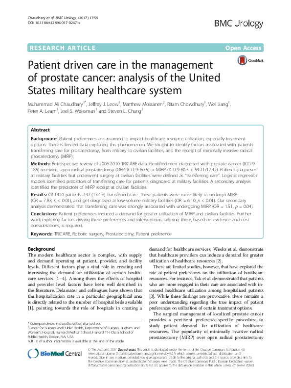 (PDF) Patient driven care in the management of prostate cancer ...