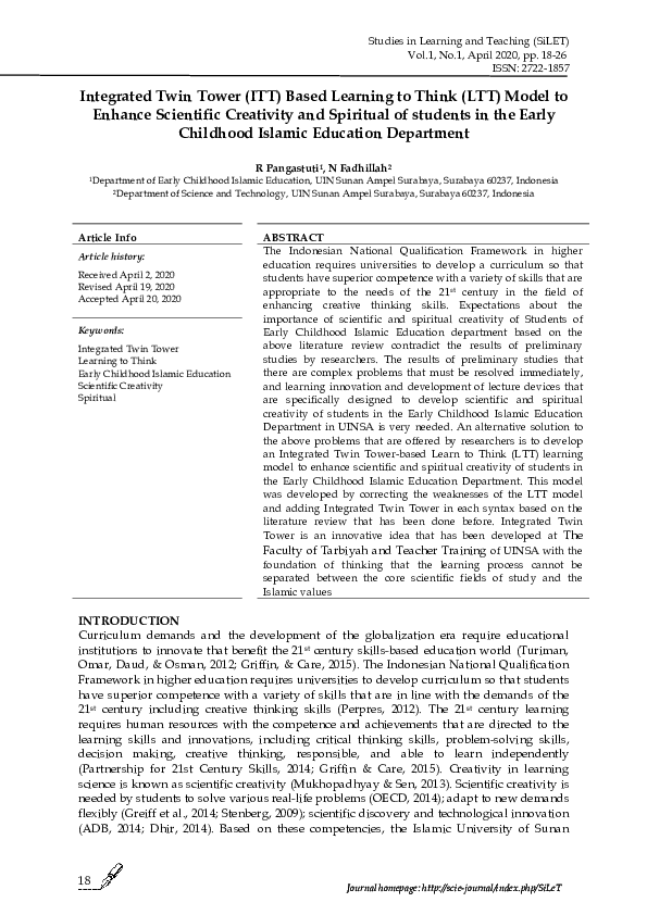 (PDF) Integrated Twin Tower (ITT) Based Learning to Think (LTT) Model ...