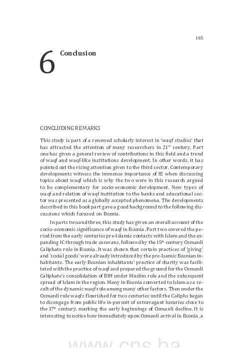 Pdf Chapter 6 Conclusion And Recommendations To Socio Economic Potential Of Waqf Jasmin Omercic Ph D Open To Work Academia Edu