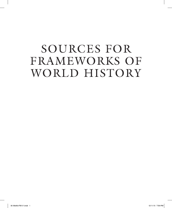 (PDF) SourceS for frameworkS of world HiStory