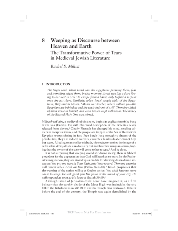 (PDF) Weeping as Discourse Between Heaven and Earth The Transformative