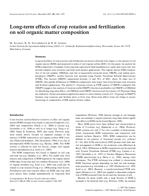 (PDF) Long‐term effects of crop rotation and fertilization on soil ...