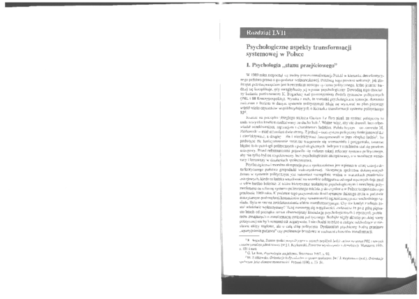 (PDF) Psychologiczne aspekty transformacji systemowej w Polsce | Piotr