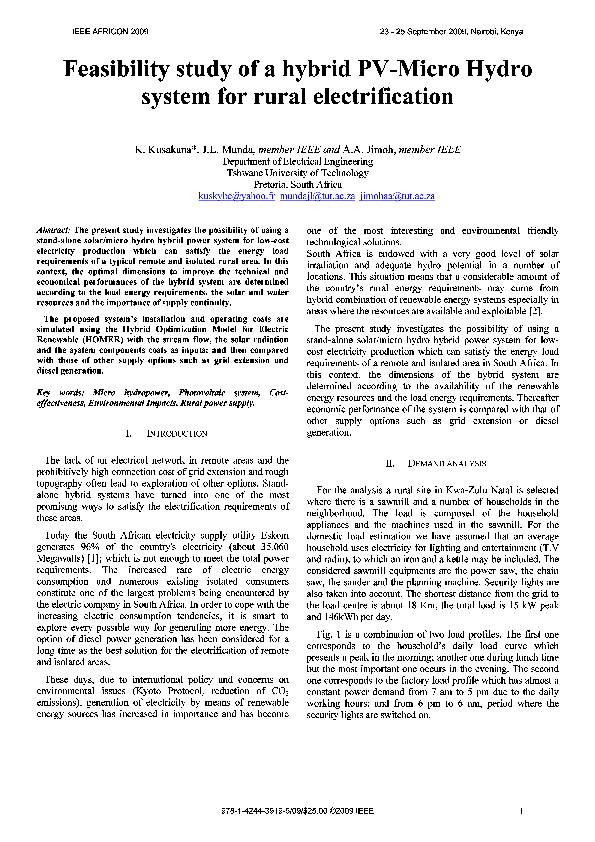 (PDF) Feasibility study of a hybrid PV-micro hydro system for rural ...
