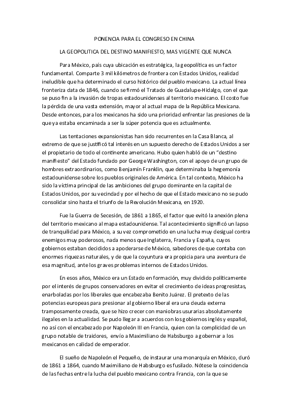 (DOC) PONENCIA PARA EL CONGRESO EN CHINA