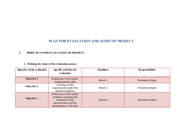 (DOC) Evaluation and Audit of Projects