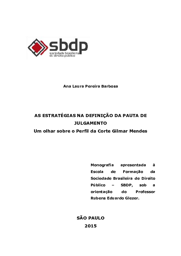 (PDF) As estratégias na definição da pauta de julgamento um olhar