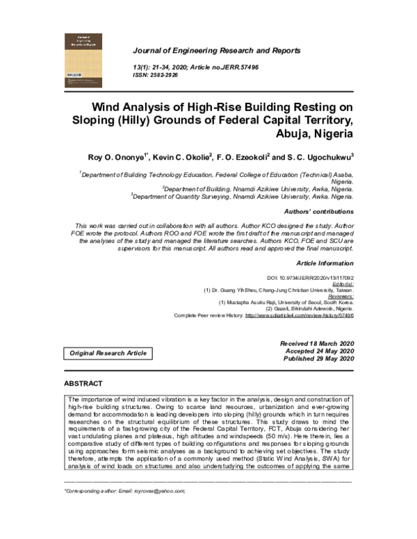 (PDF) Wind Analysis of High-Rise Building Resting on Sloping (Hilly ...
